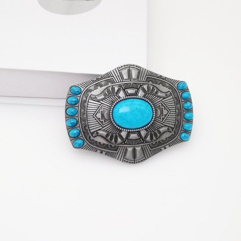 Vintage vyřezávaná přezka na opasek s květinovým vzorem Náhradní díl Snadné použití Těžká kamenná přezka na opasek Náhradní díly pro dospělé