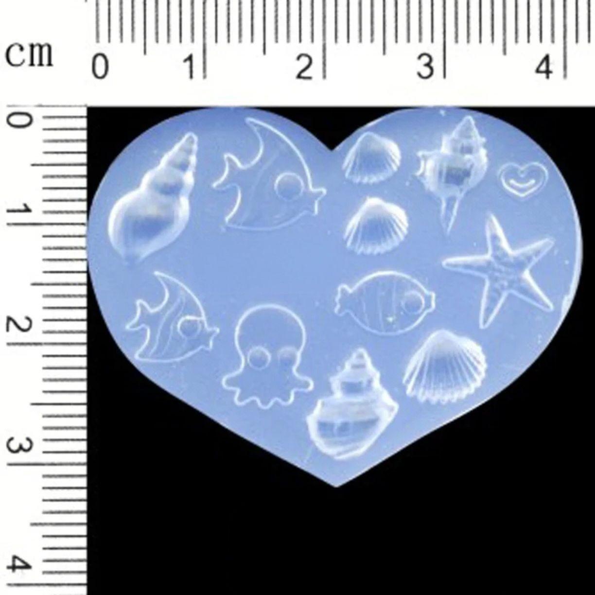 Summer Seashell Nail Art Silicone Mold - Cute Ocean Style with Conch & Starfish Designs