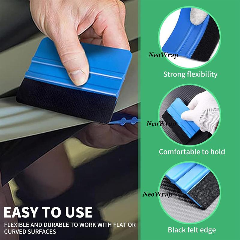 Window Film Tint Tools Large Felt Squeegee Safety Cutter Car Wrap Edge Trimming Squeegee Vinyl Wrap Tools Kit Decal Applicator