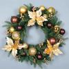 Factory Christmas Wreath Door Hanging Decorative Vine Snowfall for Mall Entrance Stair Handrail Pendant Bell Artificial Flower