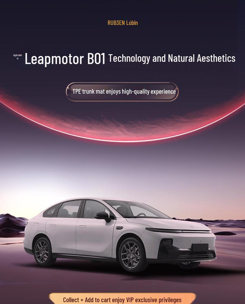 Leapmotor B01 Trunk Mat TPE: Waterproof, Semi-Enclosed Tail Box Mat for 25 Models