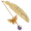 Exquisite Chinese-Style Feather Leaves Metal Bookmark Gift Box – Perfect for Teacher's Day & Birthdays