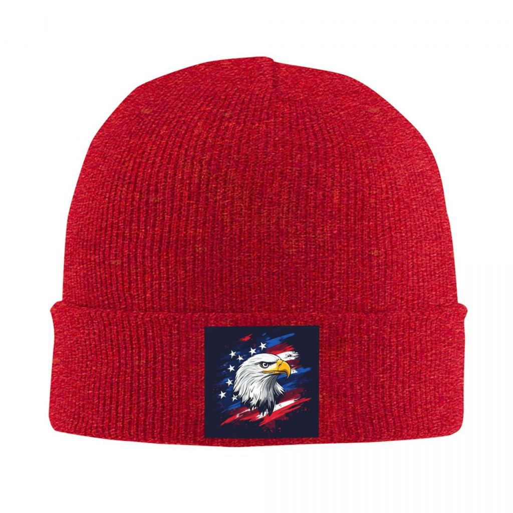 American Eagle Print Warm Knitted Cap Winter Knit Bonnet Hat Skullies Beanies Hip Hop Caps for Unisex