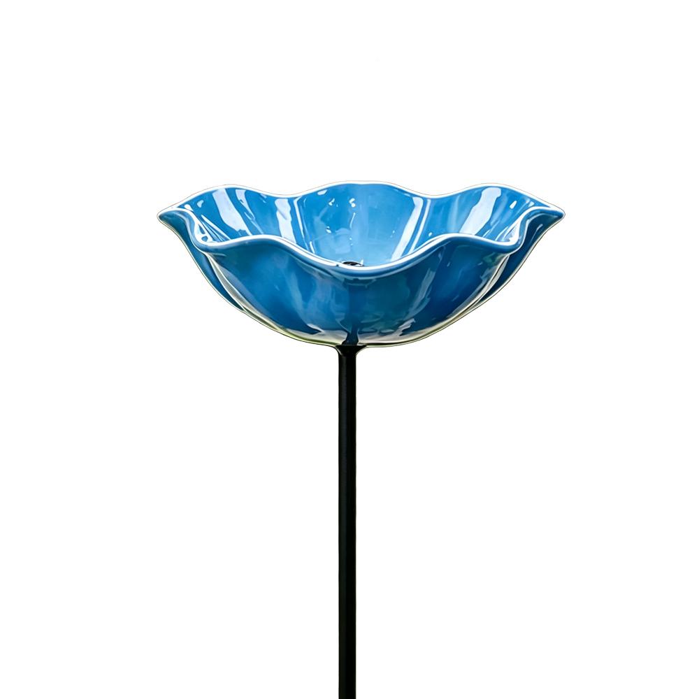 3pcs Handcrafted Metal Flower Garden Stake Ground Insert Iron Floral Sculpture Bird Bath Stake UV Resistant Rust-resistant