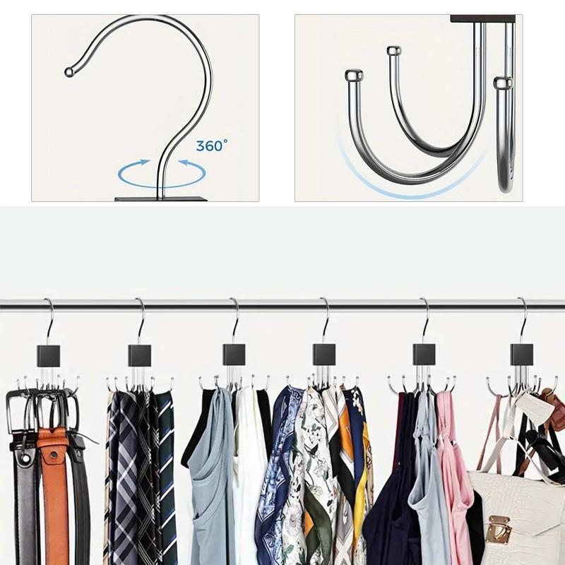 Large-capacity Belt Rack - Rotating Wooden Rack for Belts, Bras, Vests, Ties, and Scarves - Stainless Steel Multi-functional,
