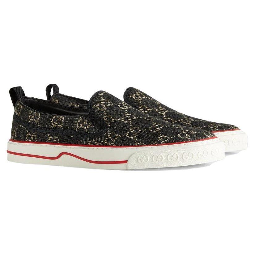 Gucci Tennis 1977 Slip-On 'GG Black Denim' 643489 UN360 1294