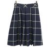 BLUE LABEL CRESTBRIDGE Check Pattern Midi Length Skirt 36 Navy Women Used