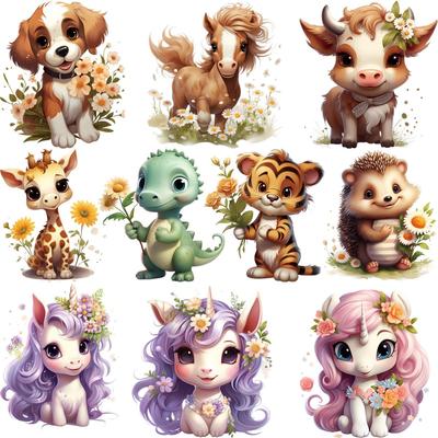 6 Inch Animals Patches On Clothes Stickers Heat Transfer Garment Accessory New Diy Custom DTF Patch