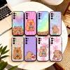 Lovely C-Capybara Phone Case For Samsung S25,S24,S21,S22,S23,S30,Ultra,S20,Plus,Fe,Soft Silicone Black Cover