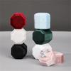 Octagonal Velvet Rings Box for Three Rings Soft Flannel Engagement Display Case Flannel Jewelry Organizer for Rings