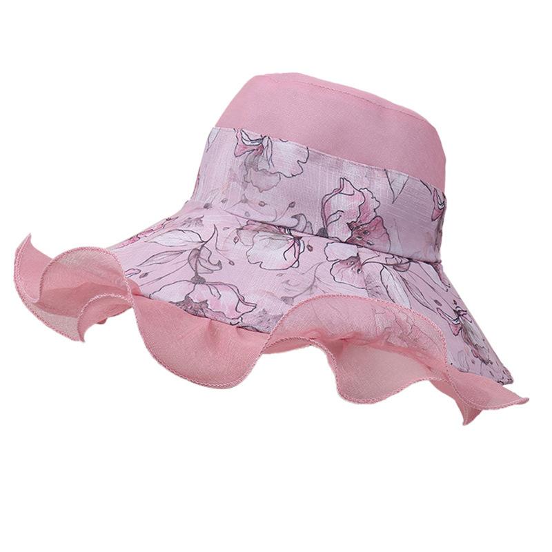 Fashion Big Wave Lace Sun Hat Women's Summer Outdoor Vacation Sun Hat Big Brim Seaside Beach Hat