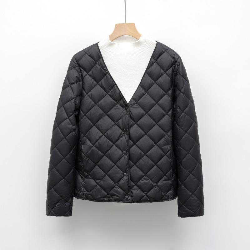 

Подкладка из пуха нового национального стандарта 90 пух осенне-зимняя легкая женская куртка с V-образным вырезом внутренняя и внешняя куртка M