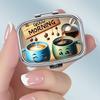 Portable Pill Box with 2 Compartments, Mini Metal Medicine Organizer Case, Cute Printed Pill Container for Vitamins, Pills, Jewelry, Travel, Daily Use