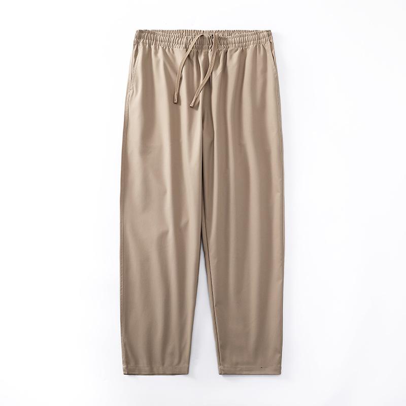 

Men s casual pants design sense skin-friendly soft waxy slim-fitting sports tapered pants S хакі