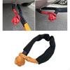Car Tow Rope Shackle w/Winch Snatch Ring, Synthetic Truck Traction w/Protective Sleeve,