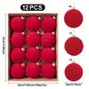 8cm Velvet Dark Color Flocked Christmas Tree Ornaments