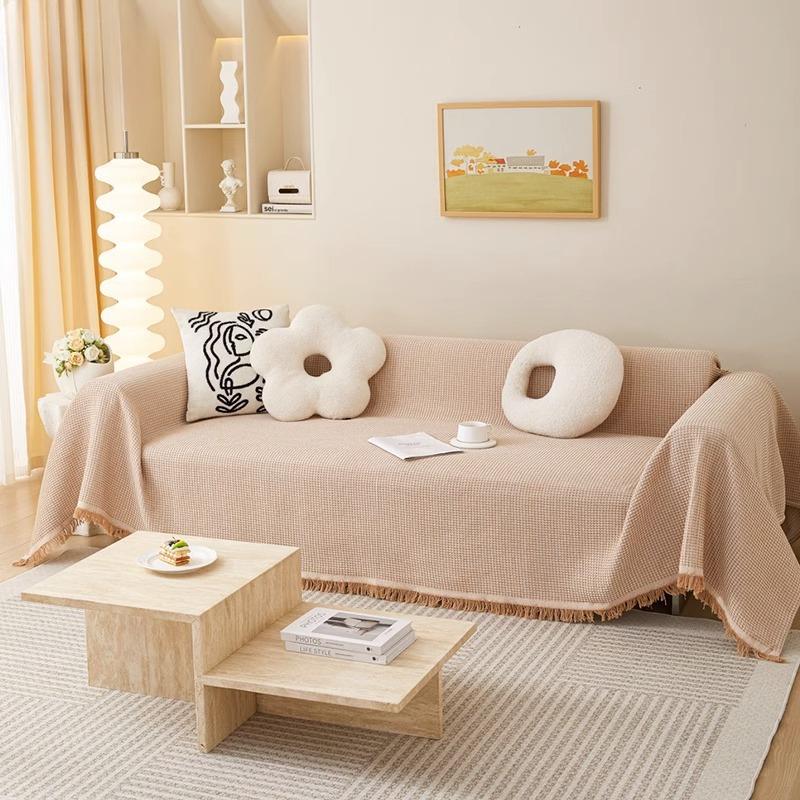 Prosop de Sofa din Bumbac și In Culoare Solidă Simplu Modern Pânză Husă de Sofa All-Inclusive Universal Pat și Mic Dejun Universal Perna de Sofa