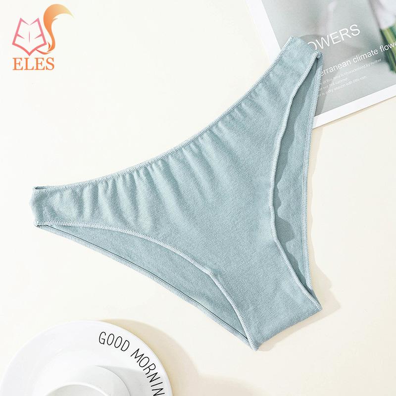 Dam Bikiniunderkläder i ren bomull Låg midja sömlösa byxor Bekväma underkläder som andas