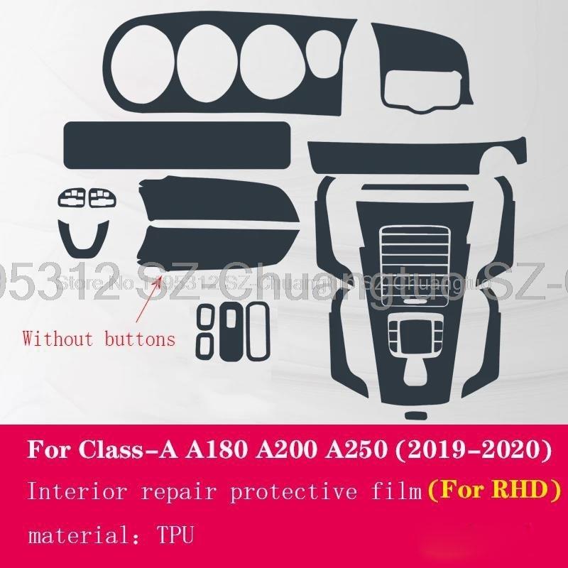Film protecteur en TPU Pour Mercedes Benz Classe A W177 A180 A200 A250 2019-2022 Intérieur de voiture Console centrale Film anti-rayures