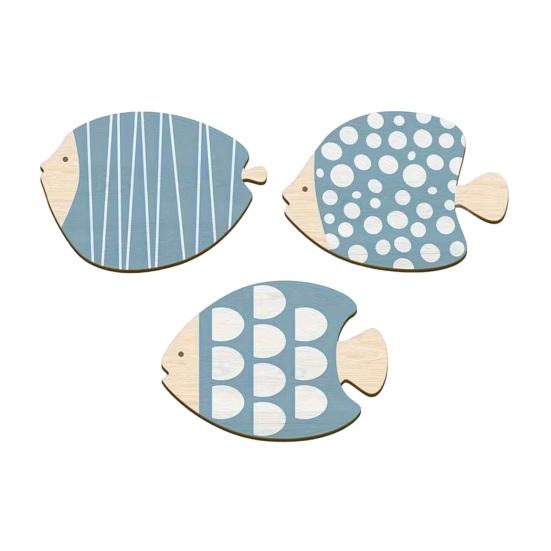 

3 шт. Деревянная рыба Настенный Декор Пляжный Морской Прибрежная Тема Синяя Рыба Настенная Скульптура Винтажное Искусство для Стен Ванной Комнаты Гостиной синий