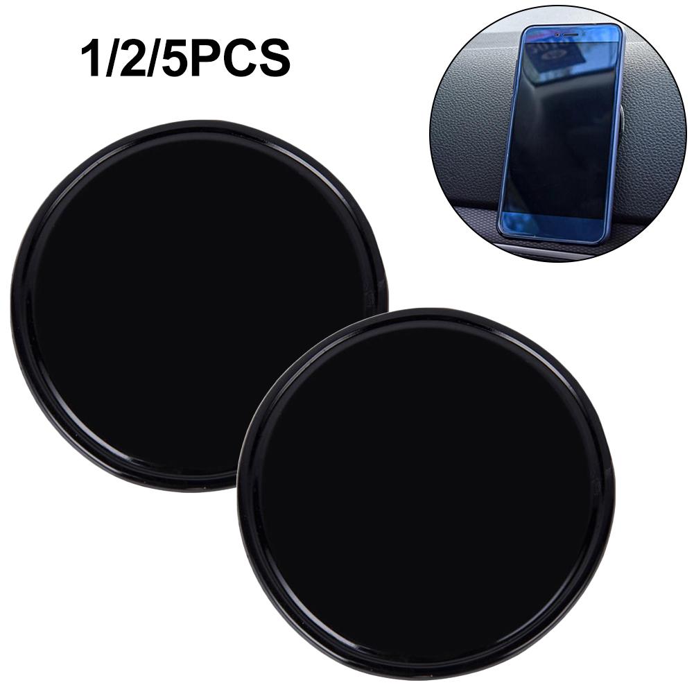 

Non Slip Silicone Gel Mat for Car Dashboard Round Sticky Pad 8x8cm Black 2Pcs