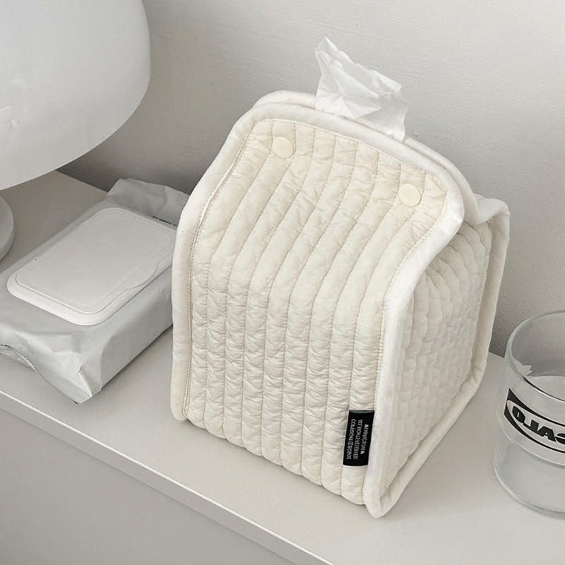Contemporary Cloth Tissue Dispenser Cotton Fabric Desktop Storage Organizers Minimalist Toast-Shaped Tissue Box