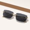 Frameless Square Metal High-end Glasses Fashion Trendy UV Resistant Outdoor Sunscreen  Sunshade Sunglasses