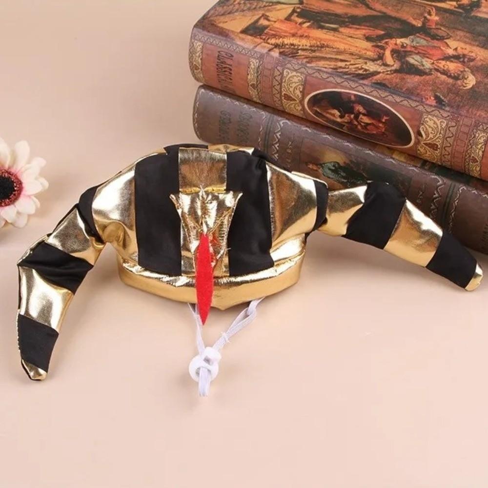 Cute Pet Egyptian Pharaoh Hat Breathable Cat Golden Pharaoh Hat Halloween Party Hat  Photo Props