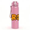 1PC BRO Bold Letter Text Art Print 750ml Color Plastic Sports Water Bottle Leakproof Flip Straw Lid Suitable for Sports Office Home Use