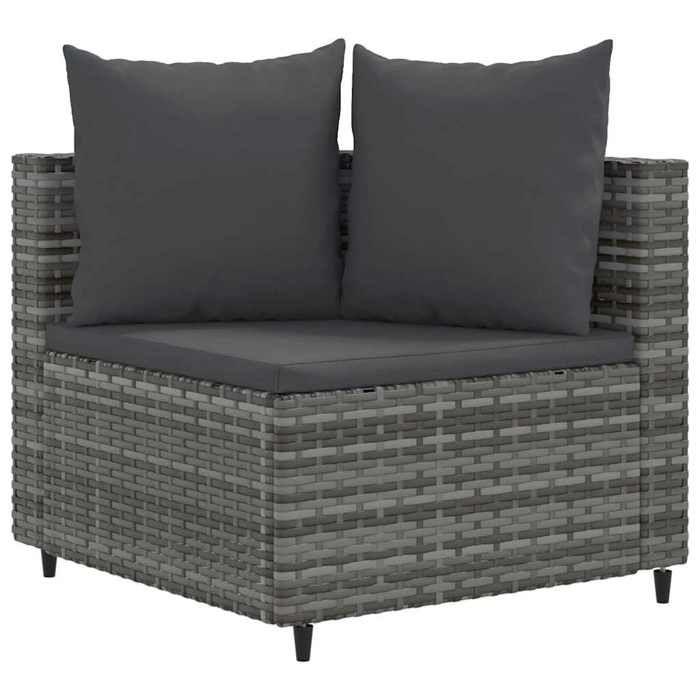 VidaXL Salon de jardin 5 pcs avec coussins gris résine tressée, ensemble de canapés d'extérieur, canapé d'angle de jardin, 3308370