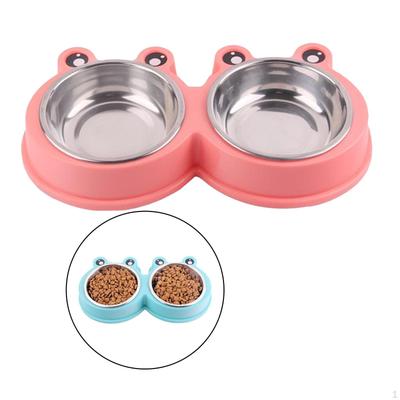 Bowls Pet Feeder 2 Stainless Steel Bowls, for Small Dogs and All Cats