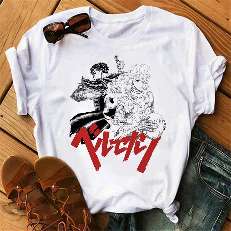 Anime Berserk Tričko Unisex Japonský Y2k Streetwear Manga Guts Vtipná Trička Dámský Top Kawaii Krátký Rukáv 90. léta