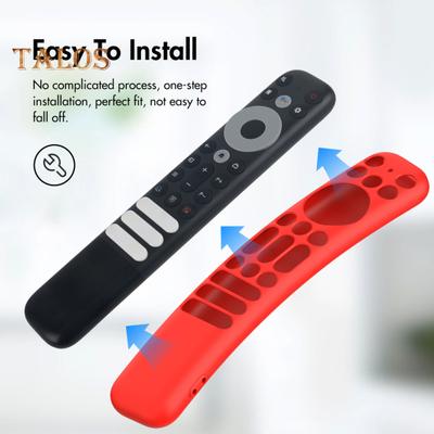 Étui de protection en silicone antidérapant pour télécommande TCL RC902V/802NU1, protection à 360 degrés, résistant aux chocs