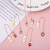 1 Piece Cartoon Christmas Metal Santa Pendant Bookmark School Office Supplies Bookmarks Cute Stationery