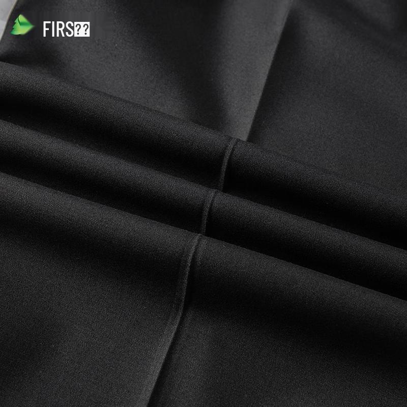 Calças Sociais Masculinas de Lã Mista, Antirrugas, Corte Reto