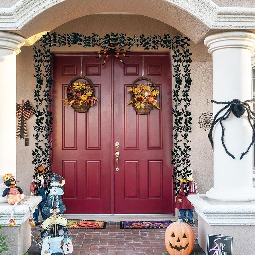 Künstliche Pflanzen Blätter Ranke Rattan Halloween Weihnachten Hochzeit Heimdeko Außen Garten Hof Treppengeländer DIY Zubehör