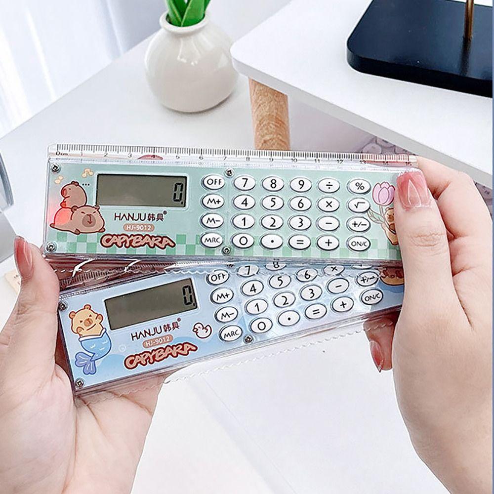 8-digit Straight Ruler with Silicone Button Straightedge New Measuring Ruler  Drawing Tool