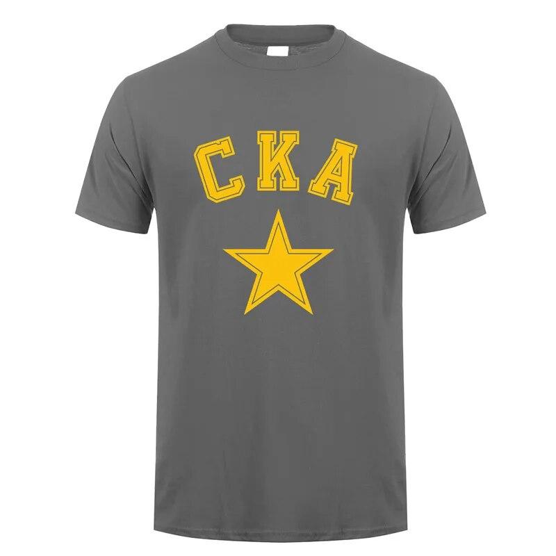 CKA Russian Hockey Team T Shirt Unisex Summer Short Sleeve Cotton KHL Saint Petersburg SKA T-shirts Tops Unisex Streetwear