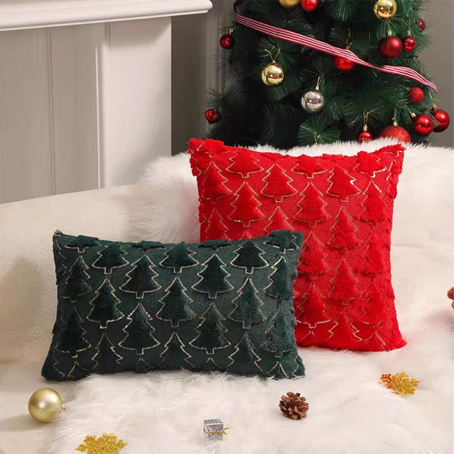 New Christmas Throw Pillow Cover Christmas Tree Home Sofa Cushion Cushion Holiday Decoration Cushion Cover