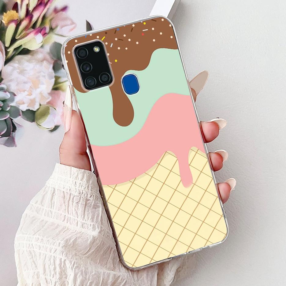 For Samsung Galaxy A21S Case SM-A217F Cute Lucky Koi Painted Cover Soft Slim Phone Case For Samsung A21s A217F Back Cover Bumper