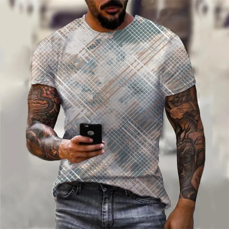 

Летняя футболка для мужчин, уличный хип-хоп полосатый принт, футболки для мальчиков и детей, топы y2k, повседневные футболки большого размера с коротким рукавом для мужчин 4XL