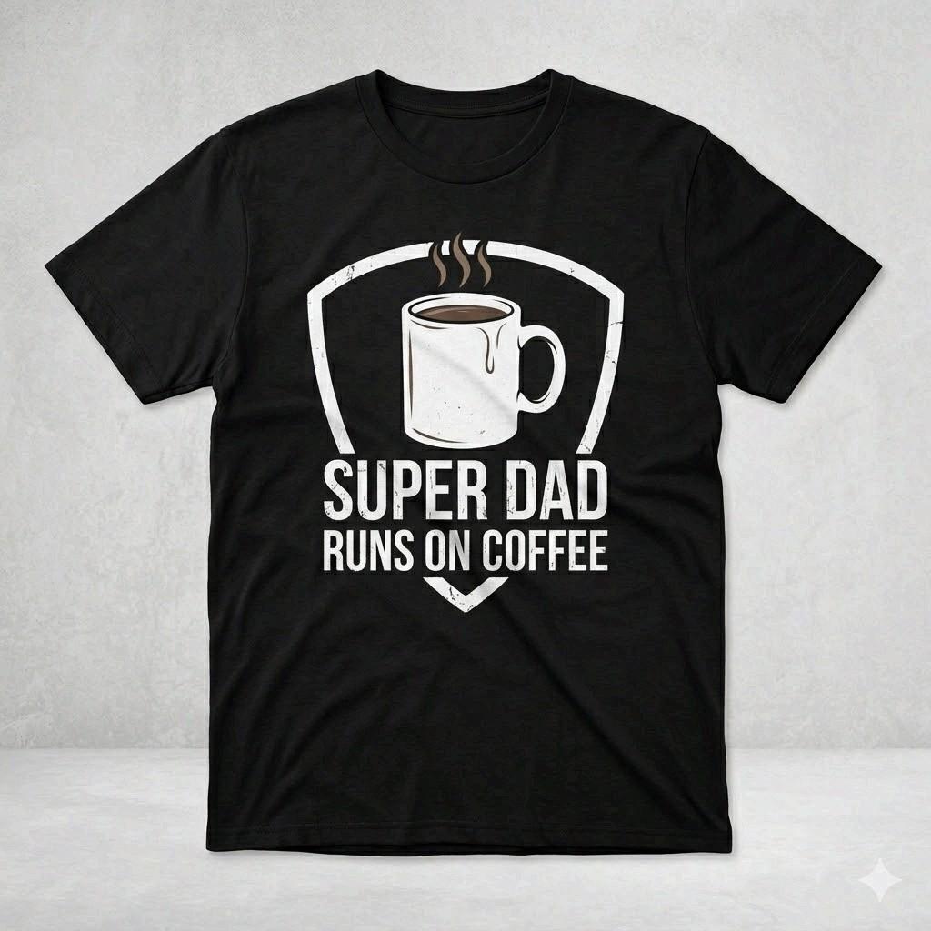 Runs On Coffee Shirt Funny Exhausted Dad Graphic Unisex T-shirt Unisex T-Shirt XXXL