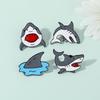 Funny Fierce Shark Design Enamel Brooches Cute Marine Animal Metal Pins For Bag Backpack Dress Badge