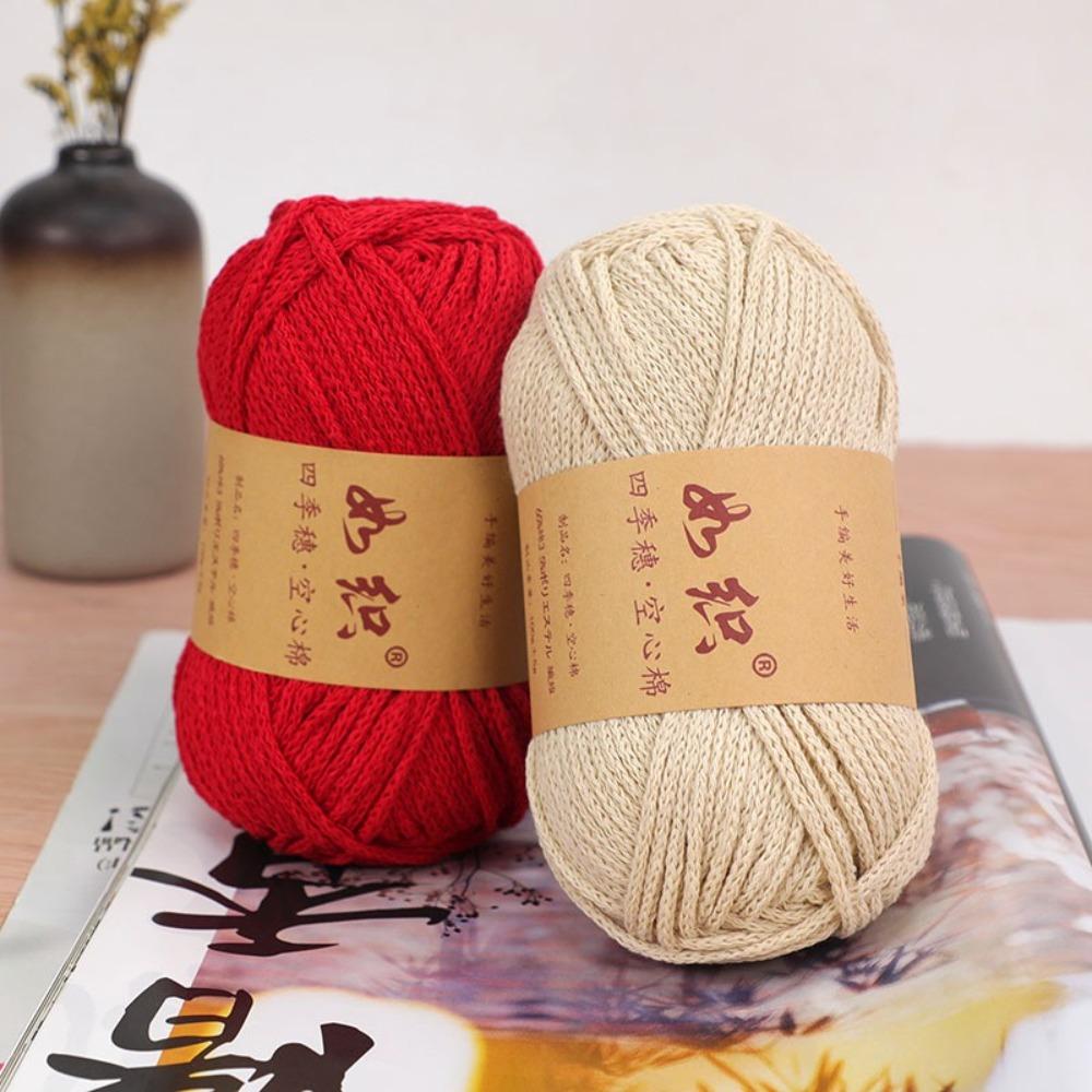 85M/roll Crochet Thread Macrame Rope 65% Cotton Wool Line Yarn  Knitter Crochet Bag
