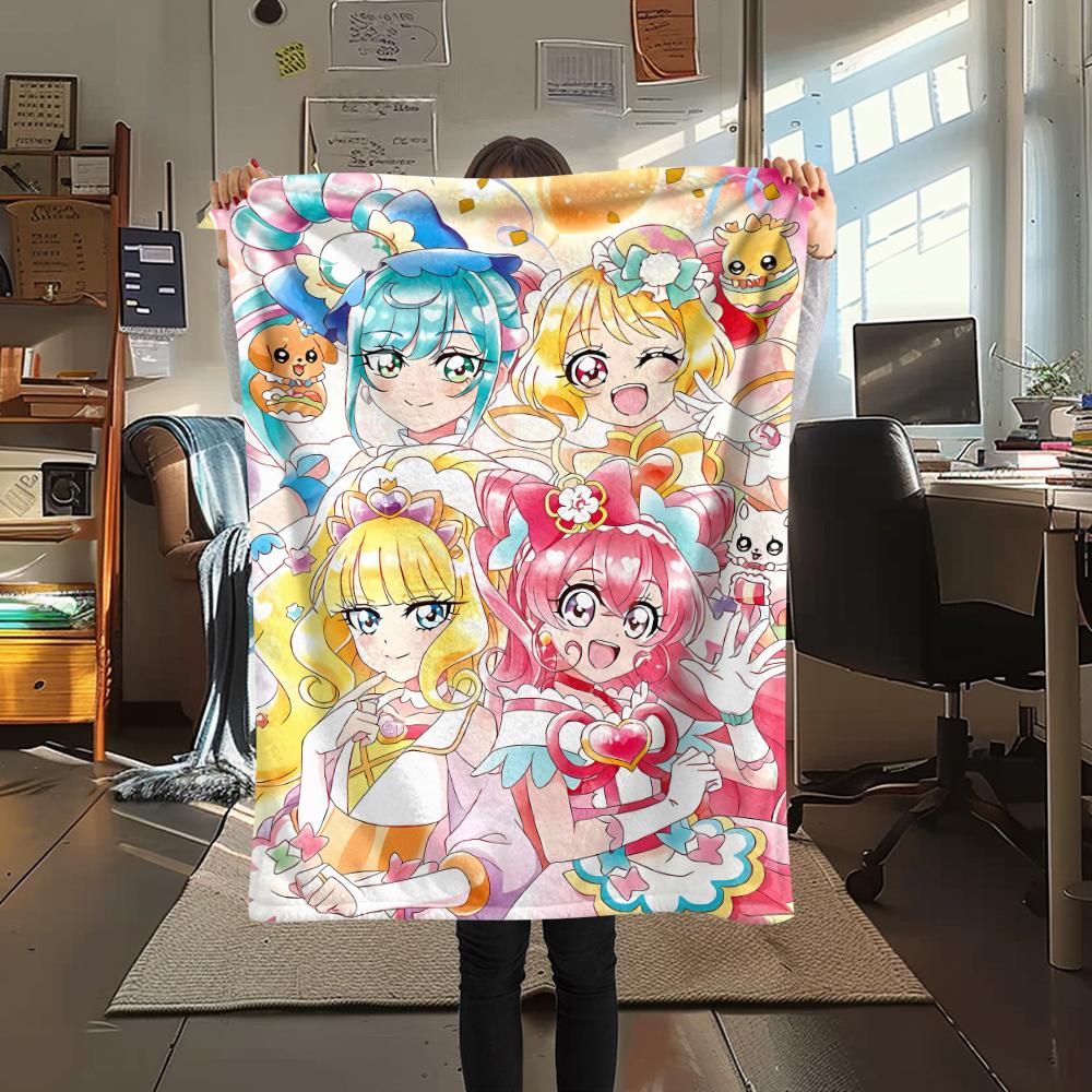 1PC WonderfulPrecur,Winx Club Print Flannel Blanket, High Quality All Seasons, Home Decor, Warmth and Comfort, Perfect for Christmas Gifts