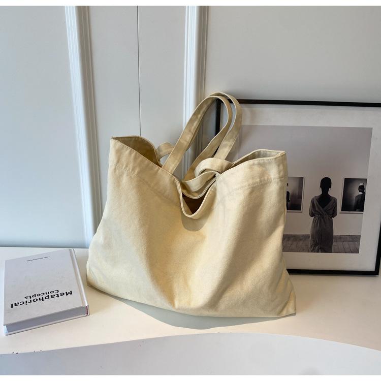 New Large-capacity Tote Bag, Student Class Handbag, Female Harajuku Bag, Fashionable and Simple Canvas Shoulder Bag.