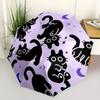 1pc Cat Moon Automatic Open/Close Umbrella, Portable Folding Umbrella for Travel, Themed Events, It is suitable as a gift for various festivals, Outdo