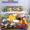 3pcs Weighing Donald Duck and Nephew Quilt Cover Set (1 Quilt Cover + 2 Pillowcases Without Pillow Core), High-Definition Printing for Home and D