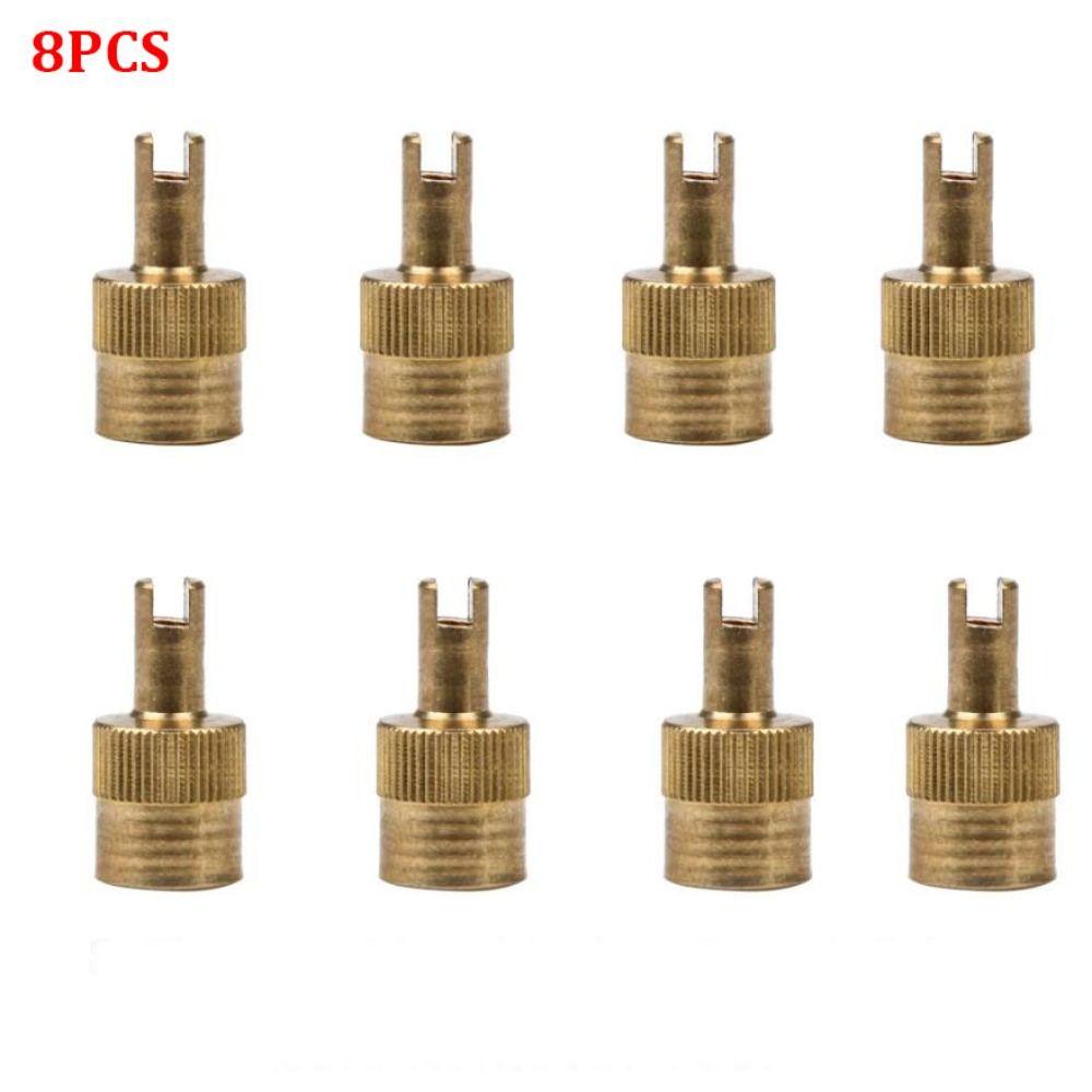 8pcs Copper Valve Stem Caps Nickel Plated Brass Dustproof Tire Valve Caps Seal Nipple Caps Cover for Car Motorcycle Valve Stems 1