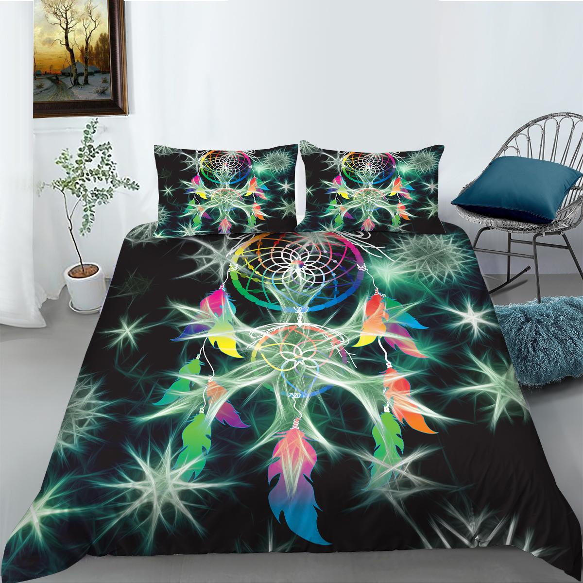 

Комплект постельного белья с 3D принтом «Ловец снов», романтический комплект постельного белья, пододеяльник для девочек, одинарный двойной размер, домашний комплект постельного белья EU Single 135x200cm